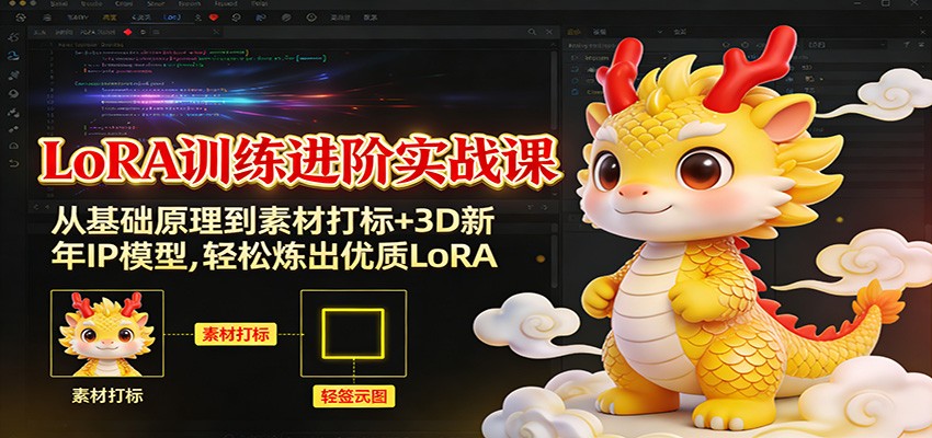 LoRA训练进阶实战课：从基础原理到素材打标+3D新年IP模型，轻松炼出优质LoRA-网创商城