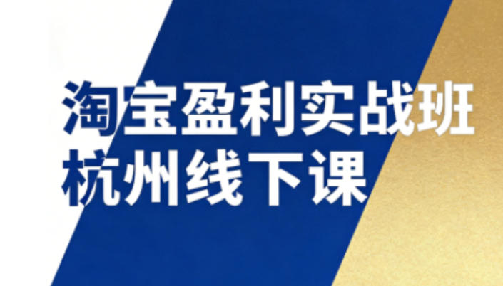 淘宝盈利实战班杭州线下课12月26-28日(音频+字幕)，帮你掌握SOP流程+12门核心技术-网创商城