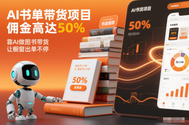 AI书单带货项目，佣金高达50%，靠AI做图书带货，让橱窗出单不停，轻松月入1W-网创商城