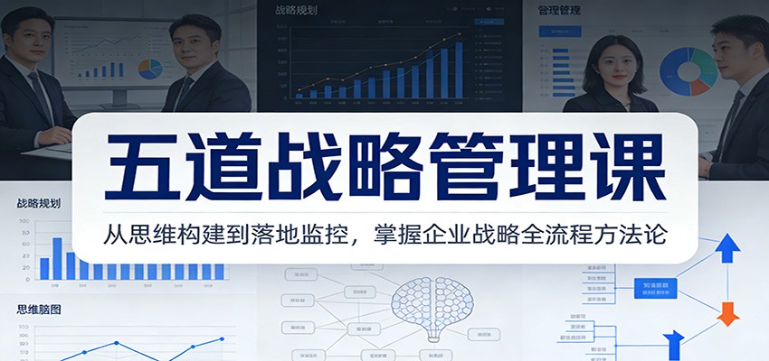 五道战略管理课：从思维构建到落地监控，掌握企业战略全流程方法论-网创商城