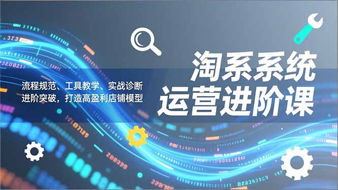 淘系系统运营进阶课2.0，流程规范、工具教学、实战诊断，进阶突破，打造高盈利店铺模型-网创商城