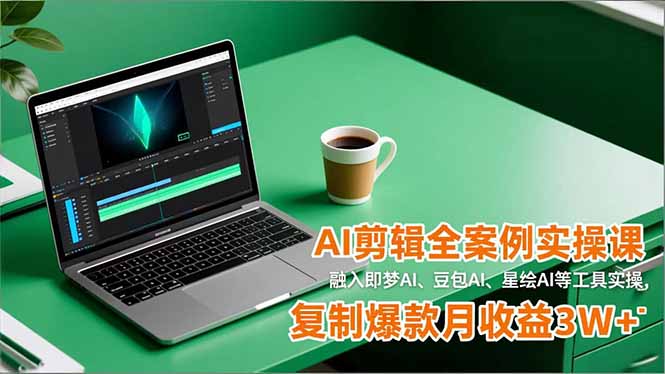 AI剪辑全案例实操课，融入即梦AI、豆包AI、星绘AI等工具实操，复制爆款月收益3W+-网创商城