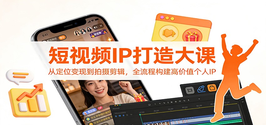 短视频IP打造大课：从定位变现到拍摄剪辑，全流程构建高价值个人IP-网创商城