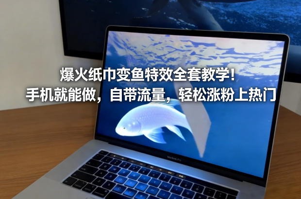 爆火纸巾变鱼特效全套教学!手机就能做,自带流量,轻松涨粉上热门-网创商城