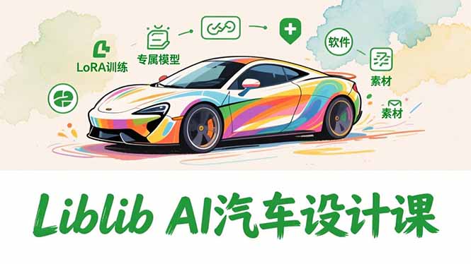 2025Liblib AI汽车设计课，文生图入门、LoRA训练、专属模型，快速上手【实战+解说+软件+素材】-网创商城