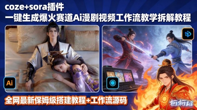 SORA2一键生成AI漫剧视频coze工作流搭建教程,小白轻松入局漫剧圈-网创商城