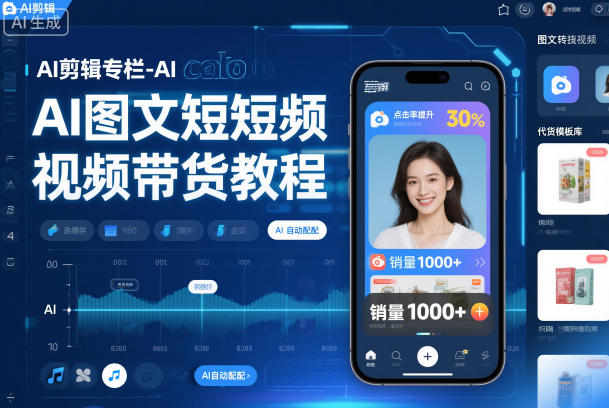 AI剪辑专栏-AI图文短视频带货教程-网创商城