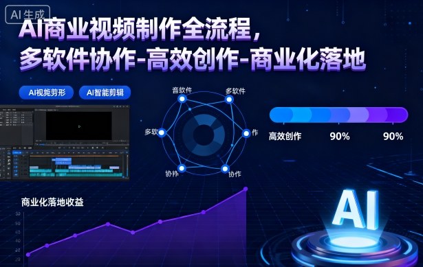 AI商业视频制作全流程2期,多软件协作-高效创作-商业化落地(更新)-网创商城