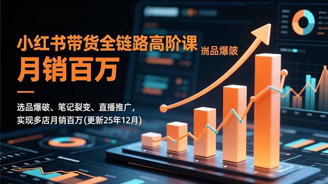 小红书带货全链路高阶课，选品爆破、笔记裂变、直播推广，实现多店月销百万(更新25年12月-网创商城