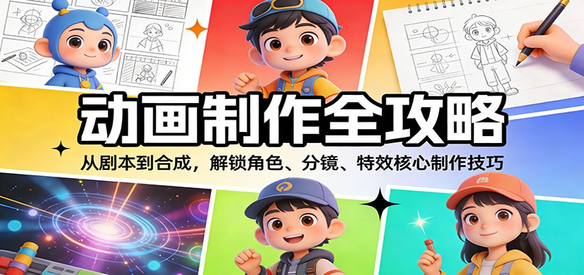 动画制作全攻略：从剧本到合成，解锁角色、分镜、特效核心制作技巧-网创商城
