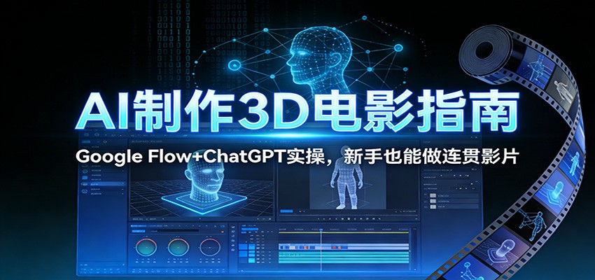 AI制作3D电影指南：Google Flow+ChatGPT实操，新手也能做连贯影片-网创商城