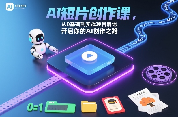 AI短片创作课,从0基础到实战项目落地,开启你的AI创作之路-网创商城