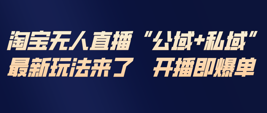 淘宝无人直播最新玩法，包含私域和公域两种玩法-网创商城