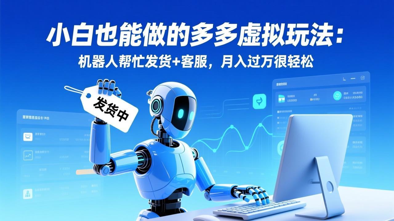 小白也能做的多多虚拟玩法:机器人帮忙发货+客服,月入过万很轻松-网创商城