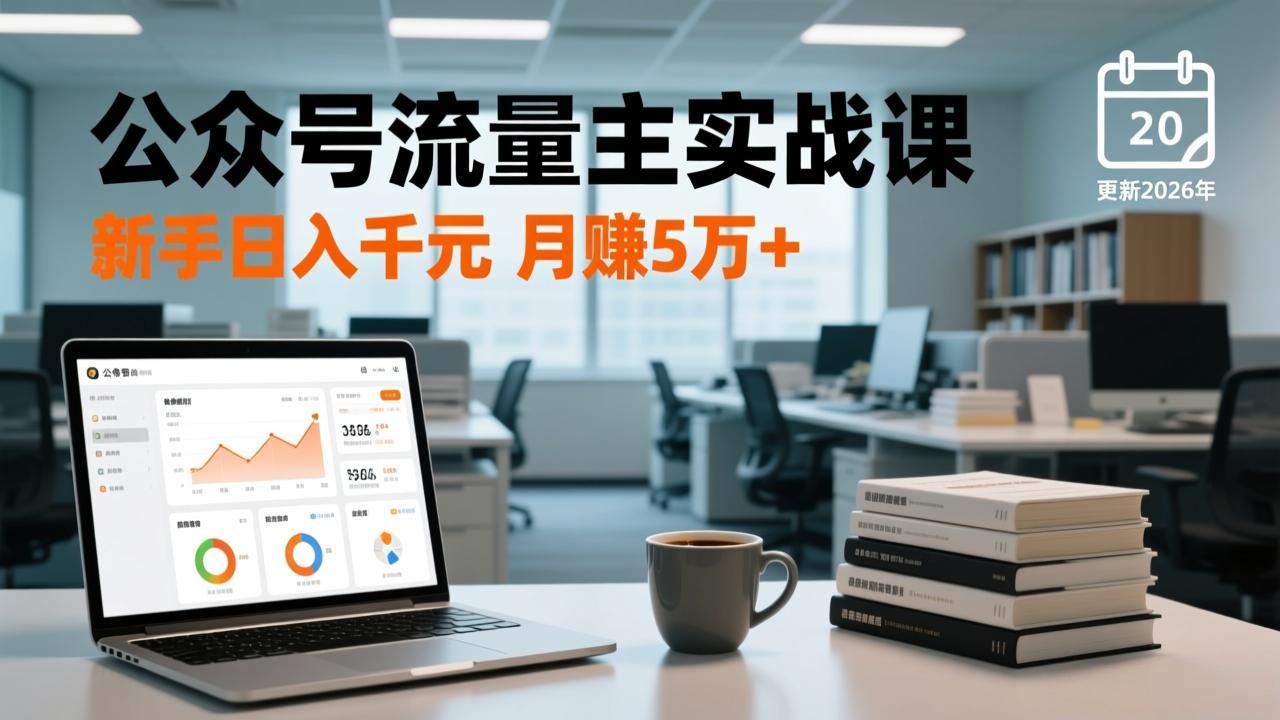 公众号流量主实战课，爆文写作、流量池运营、多平台分发，新手日入千元月赚5万+更新2026年-网创商城