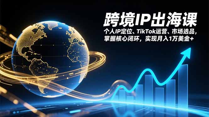 跨境IP出海课,个人IP定位、TikTok运营、市场选品,掌握核心闭环,实现月入1万美金+-网创商城