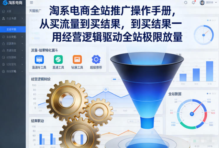 淘系电商全站推广操作手册，从买流量到买结果一用经营逻辑驱动全站极限放量-网创商城