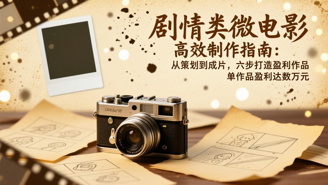剧情类微电影高效制作指南:从策划到成片,六步打造盈利作品,单作品盈利达数万元-网创商城