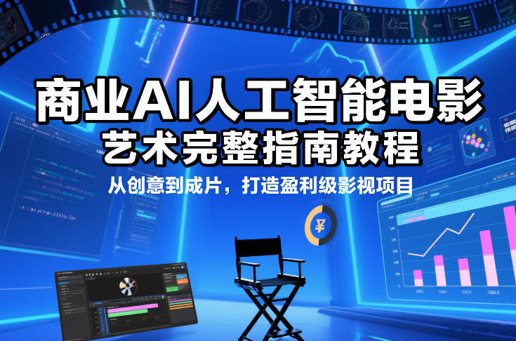 商业AI人工智能电影制作的艺术完整指南教程,从创意到成片,打造盈利级影视项目-网创商城