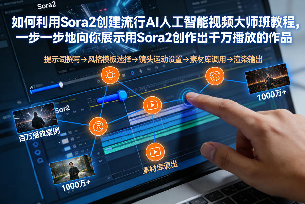 如何利用Sora2创建流行AI人工智能视频大师班,一步一步地向你展示用Sora2创作出千万播放的作品-网创商城