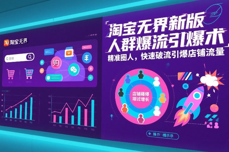 淘宝无界新版人群爆流引爆术，精准圈人，快速破流引爆店铺流量-网创商城