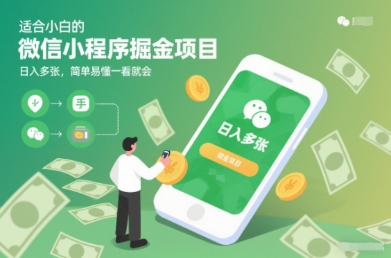 适合小白的微信小程序掘金项目，日入多张，简单易懂一看就会【揭秘】-网创商城