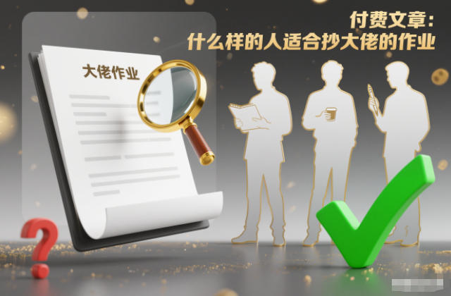 付费文章：什么样的人适合抄大佬的作业？-网创商城