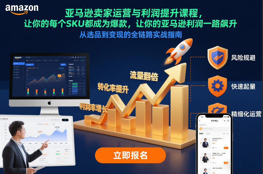亚马逊卖家运营与利润提升课程，让你的每个SKU都成为爆款，让你的亚马逊利润一路飙升(更新12月)-网创商城