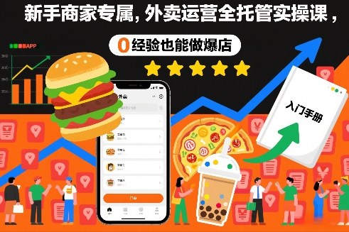 新手商家专属，外卖运营全托管实操课，0经验也能做爆店-网创商城