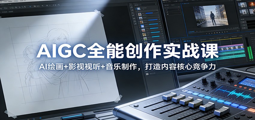AIGC全能创作实战课：AI绘画+影视视听+音乐制作，打造内容核心竞争力-网创商城