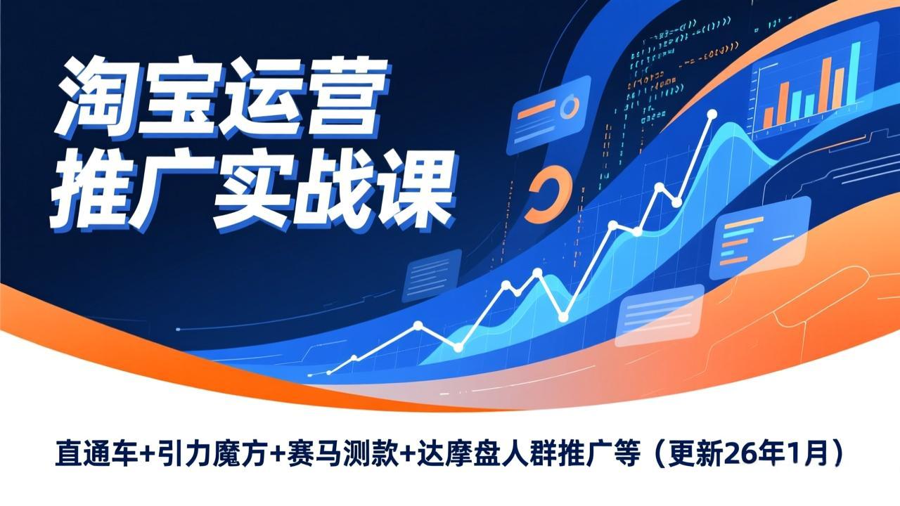 淘宝运营推广实战课，直通车+引力魔方+赛马测款+达摩盘人群推广等(更新26年1月-网创商城