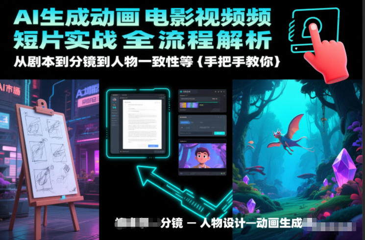 AI生成动画电影视频短片实战全流程解析，从剧本到分镜到人物一致性等手把手教你-网创商城