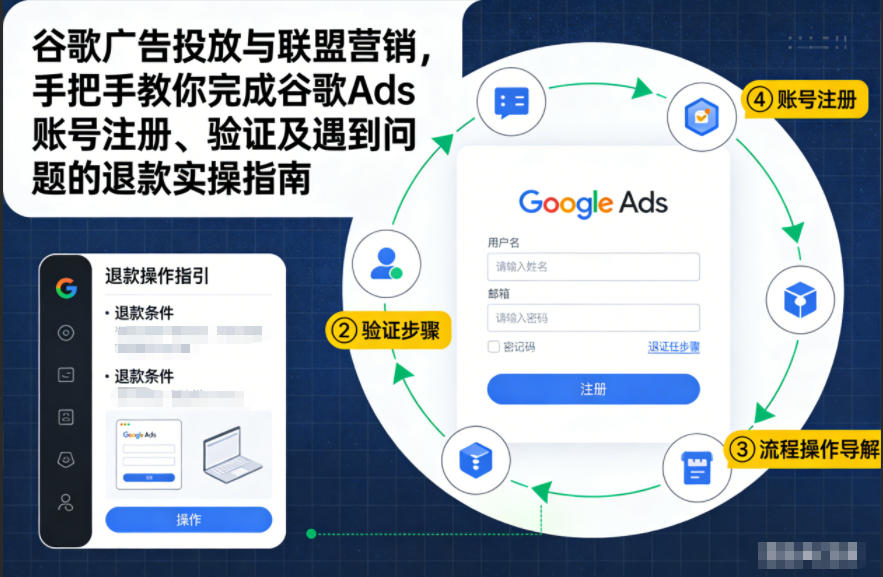 谷歌广告投放与联盟营销，手把手教你完成谷歌Ads账号注册、验证及遇到问题的退款实操指南-网创商城