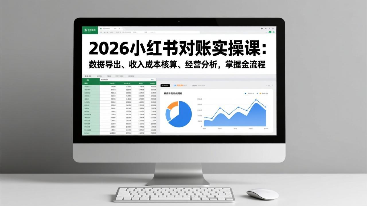 2026小红书对账实操课:数据导出、收入成本核算、经营分析,掌握全流程-网创商城
