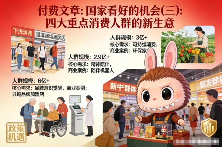 付费文章：国家看好的机会(三)：四大重点消 费人群的新生意-网创商城