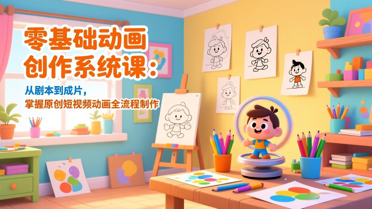 零基础动画创作系统课：从剧本到成片，掌握原创短视频动画全流程制作-网创商城