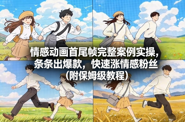 情感动画首尾帧完整案例实操，条条出爆款，快速涨情感粉丝(附保姆级教程)-网创商城