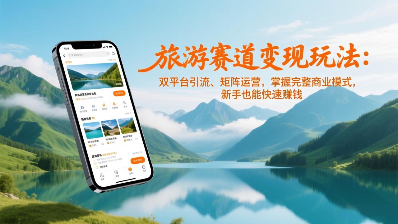 旅游赛道变现玩法：双平台引流、矩阵运营，掌握完整商业模式，新手也能快速赚钱-网创商城