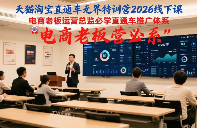 天猫淘宝直通车无界特训营2026线下课,电商老板运营总监必学直通车推广体系-网创商城