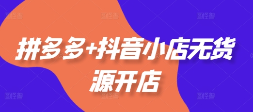 拼多多+抖音小店无货源开店，包括：选品、运营、基础、付费推广、爆款案例等(更新25年12月)-网创商城