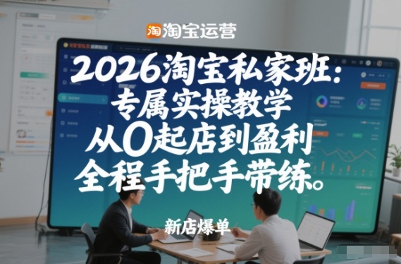 2026淘宝私家班:专属实操教学,从0起店到盈利,全程手把手带练-网创商城