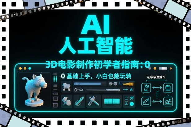 AI人工智能3D电影制作初学者指南：0基础上手，小白也能玩转-网创商城