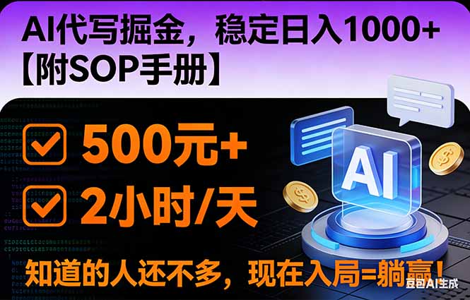 2026风口项目,AI代写掘金，稳定日入1000+，掌握核心技能【附SOP手册】-网创商城