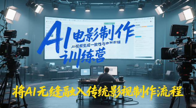 AI电影制作训练营,掌握AI视频生成一致性与电影剪辑,将AI无缝融入传统影视制作流程-网创商城