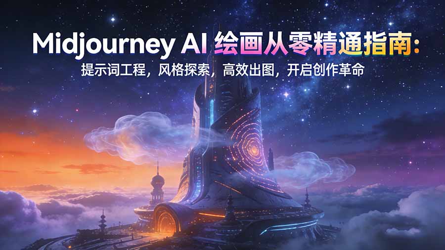 Midjourney AI绘画从零精通指南：提示词工程，风格探索，高效出图，开启创作革命-网创商城