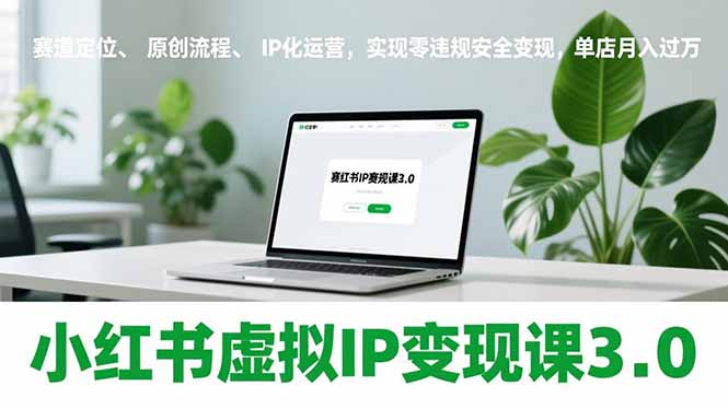 小红书虚拟IP变现课3.0，赛道定位、原创流程、IP化运营，实现零违规安全变现，单店月入过万-网创商城