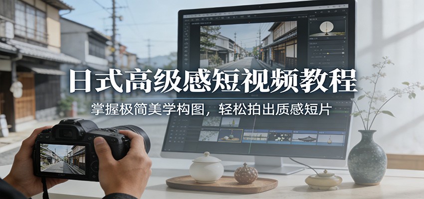 日式高级感短视频教程：掌握极简美学构图，轻松拍出质感短片-网创商城
