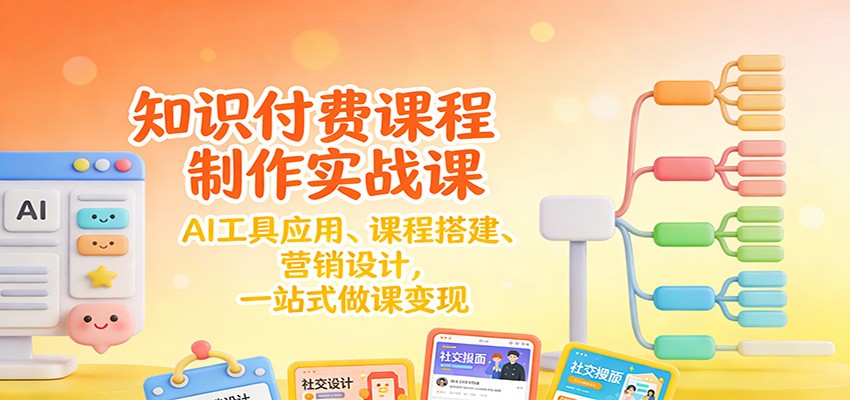 知识付费课程制作实战课:AI工具应用 、课程搭建、营销设计,一站式做课变现-网创商城