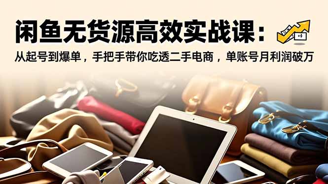闲鱼无货源高效实战课：从起号到爆单，手把手带你吃透二手电商，单账号月利润破万-网创商城