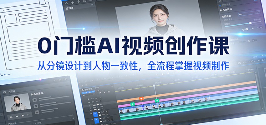 0门槛AI视频创作课：从分镜设计到人物一致性，全流程掌握视频制作-网创商城